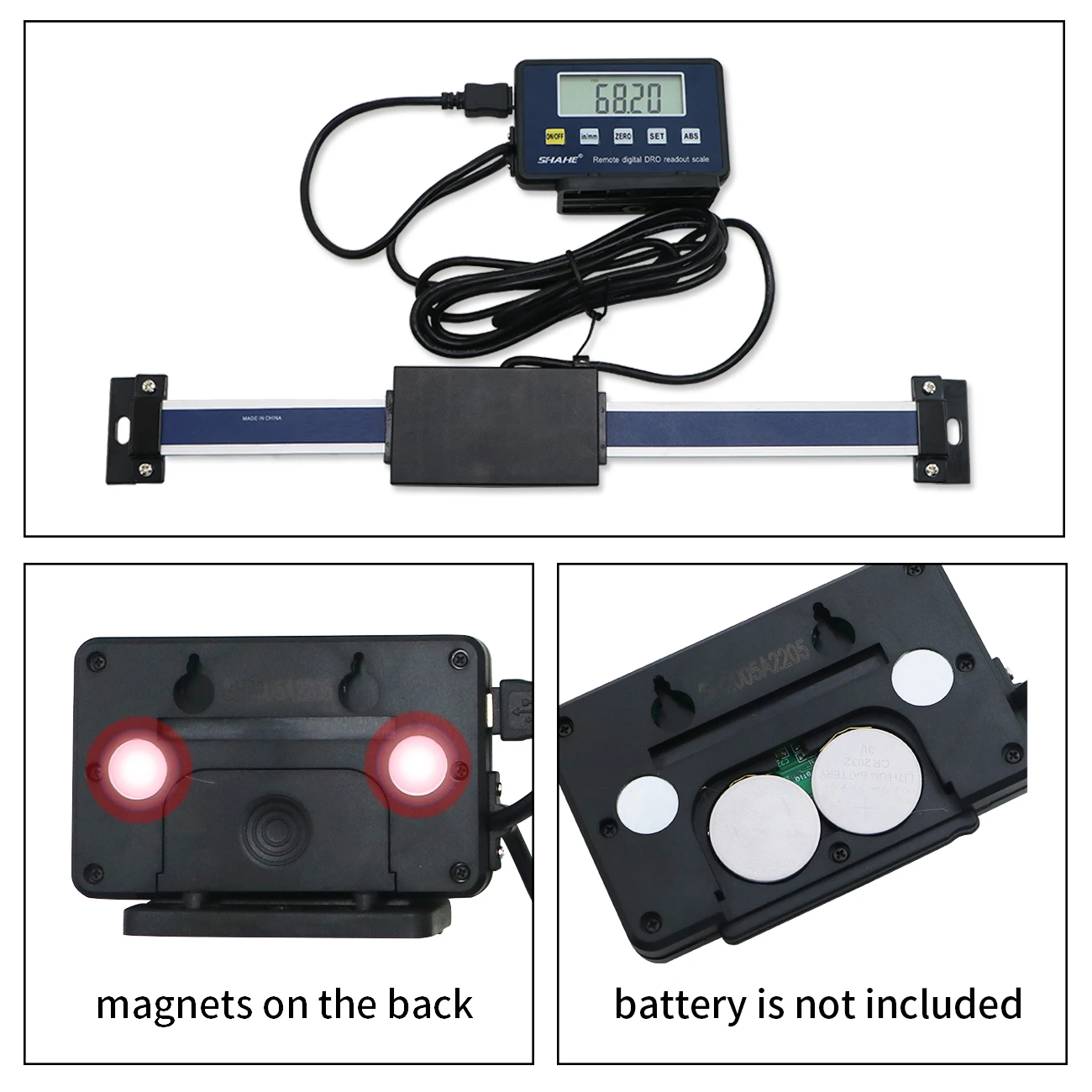 Digital linear scale Shahe 0-150mm/0-200mm/0-300mm 0.01 mm DRO Magnetic Remote Digital Readout Digital Linear Scale External Display