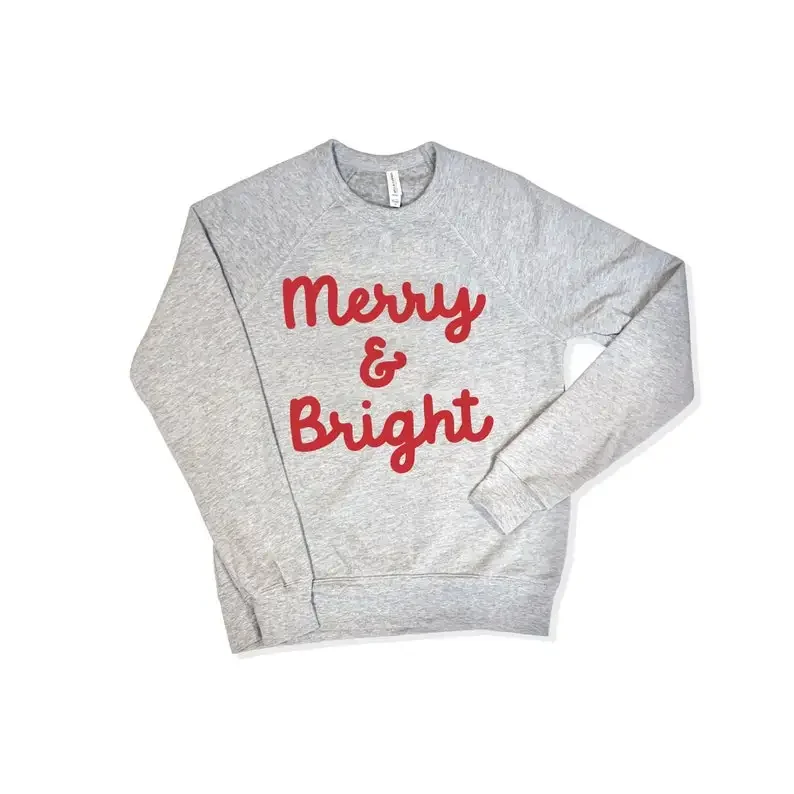 

Merry and Bright Christmas Ski Sweater Holiday harajuku Sweater Winter Sweatshirt 100% cotton Unisex kawaii y2k Drop shipping