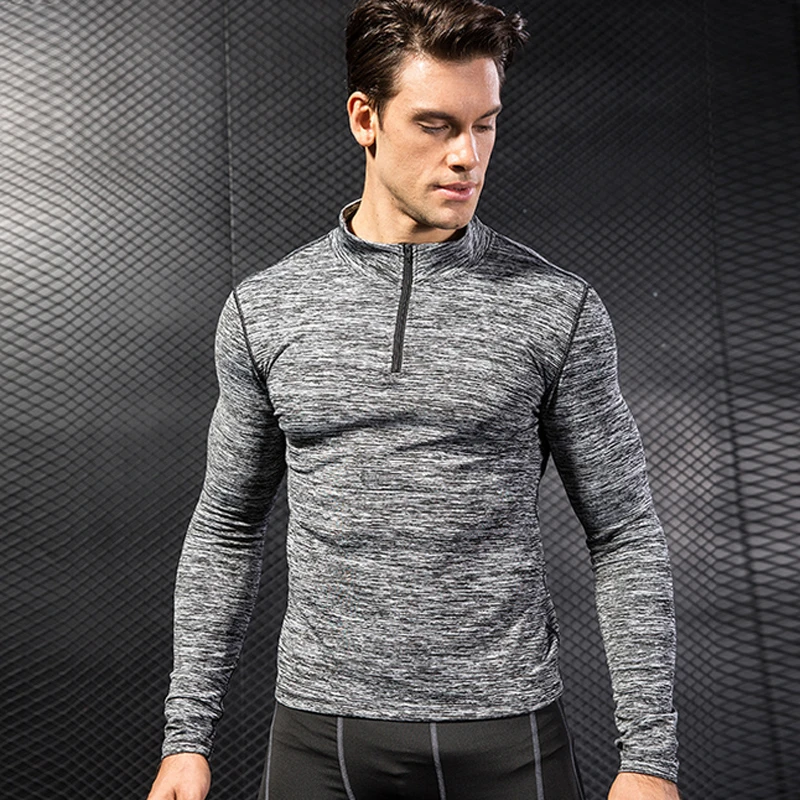 Mens Long Sleeve T Shirts Fitness Tight Rashguard Gym Running Training