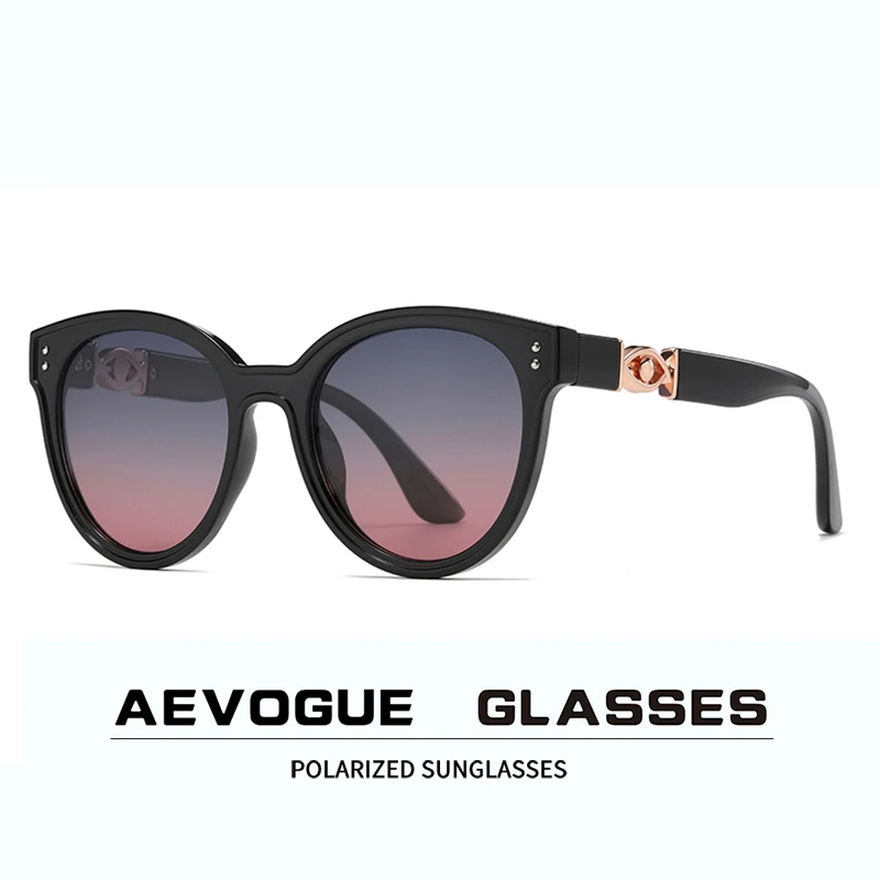 AEVOGUE 2023 New Polarized Women's Sunglasses Frame Spectacle Accessories Women Fashion Outdoor Round UV400 AE1473