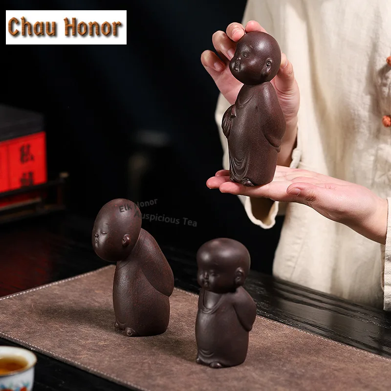 Yixing Purple Sand Iron Blood Red Sand Tea Pet Vintage Tea Spirit Tea Figurine Play Toys Tea Statue Ornaments Accessories Craft