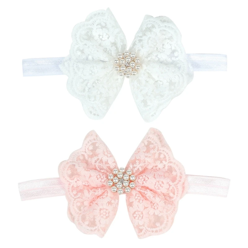 

67JC Baby Girls Lace Headband Princess Hairband Elastic Infant Hair Accessories Shower Gift for 0-24M Newborn Toddlers