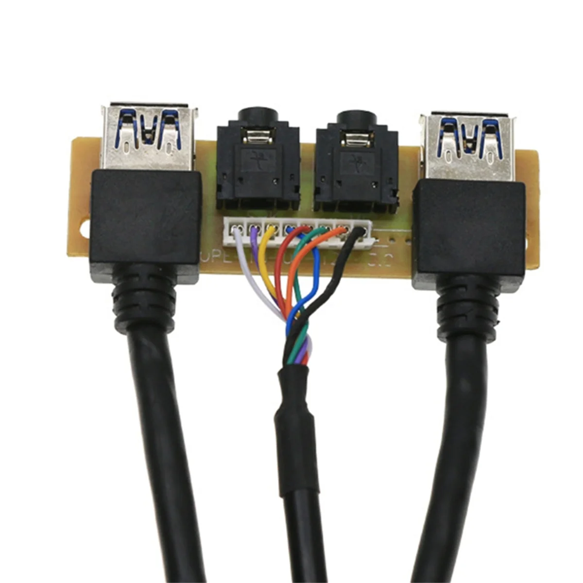 새로운 60cm 전면 케이스 패널 USB3.0+USB3.0 고화질 오디오 잭 포트 I/O 보드 내부 케이블 라인 허브 유선 네트워크