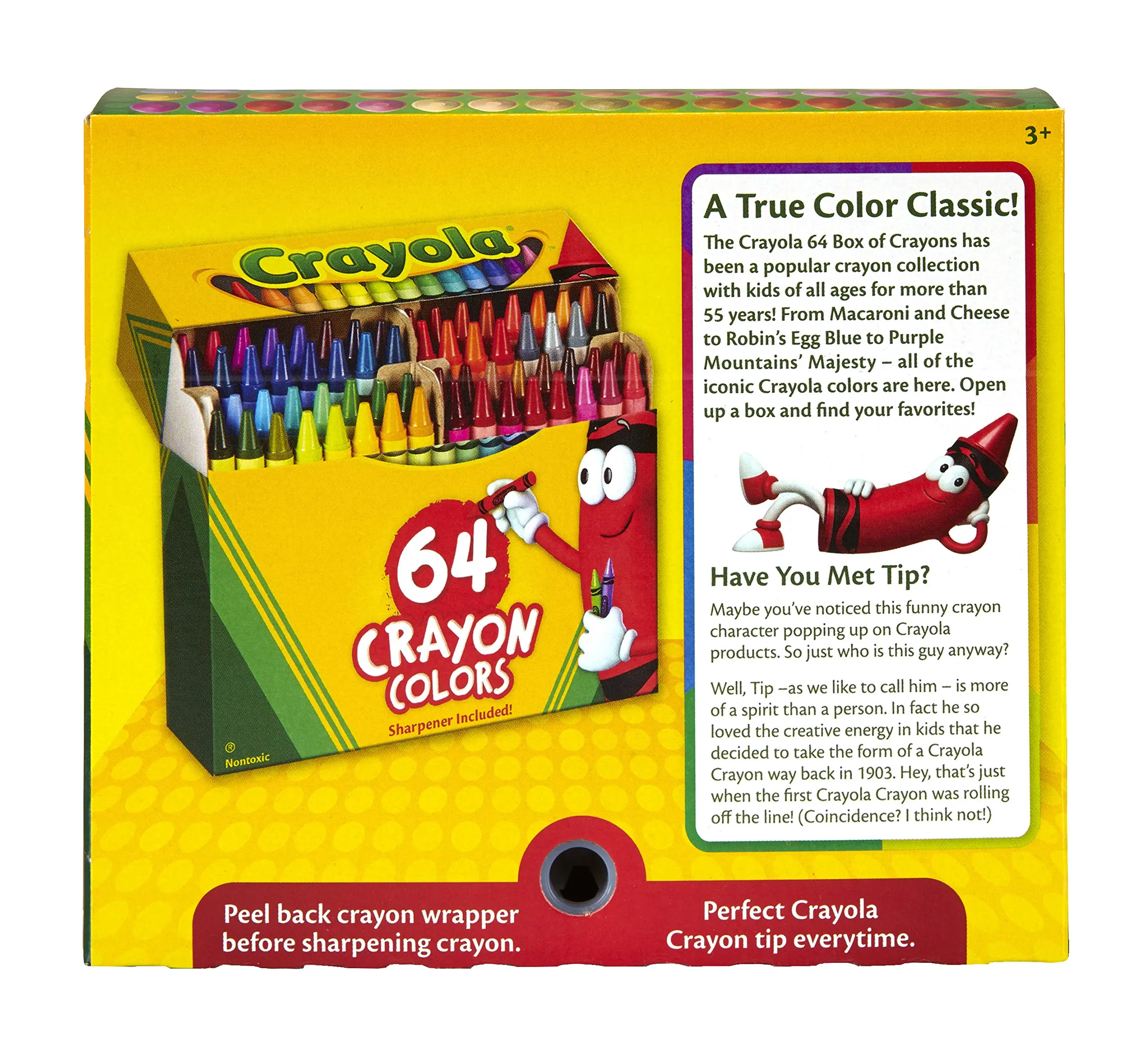 Crayola 크레용 - 64개, 어린이 크레용, 교실용 개학 공예 용품, 무독성, 3세 이상, 어린이 장난감