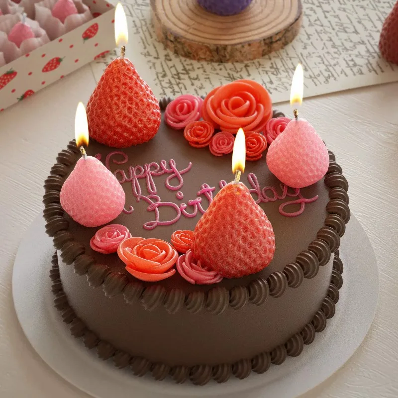3D Strawberry Aromatherapy Silicone candle mold for Valentine's Day Party Home Decor Birthday Gift