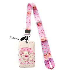 Sanrio My Melody Lanyard ID Badge Holder - Cute Card Case with Neck Strap Gift (Denmark Oak)