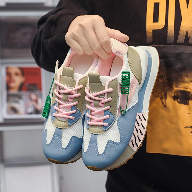 Sports Shoes Women Shoes Spring Thick Soled Daddy Shoes Mesh Cloth Breathable Forrest Gump Student Casual Board