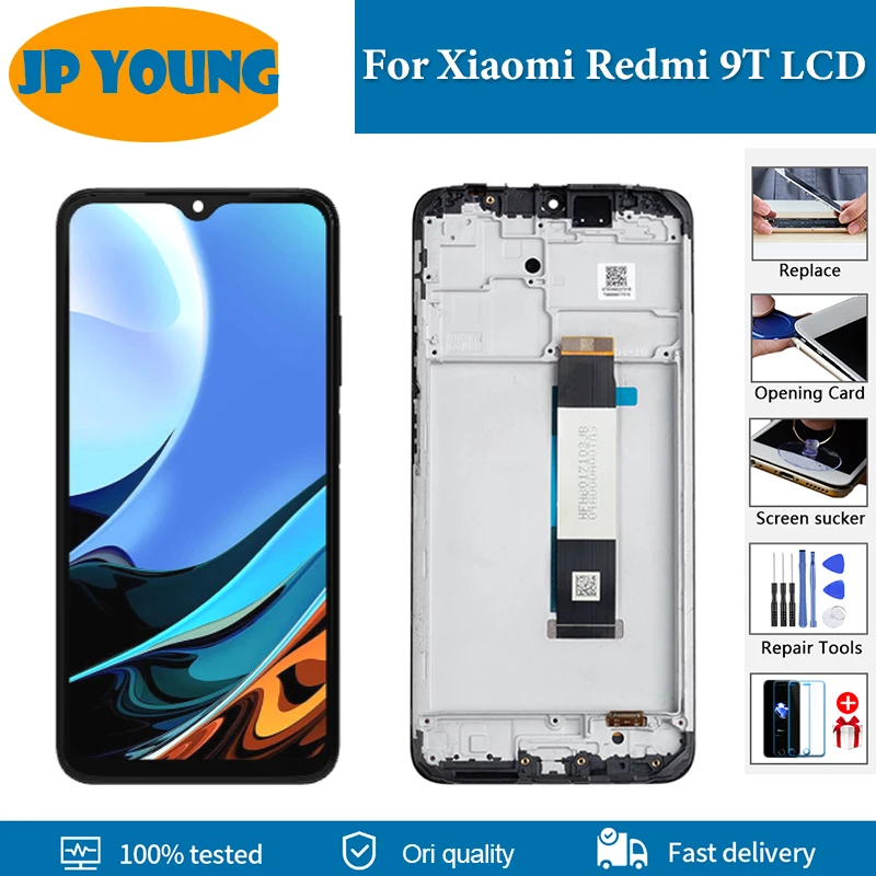 

ЖК-дисплей 6,53 дюйма OLED для Xiaomi Redmi 9T, сенсорный экран с дигитайзером в сборе с рамкой J19S, M2010J19SG, M2010J19SY, сменный экран