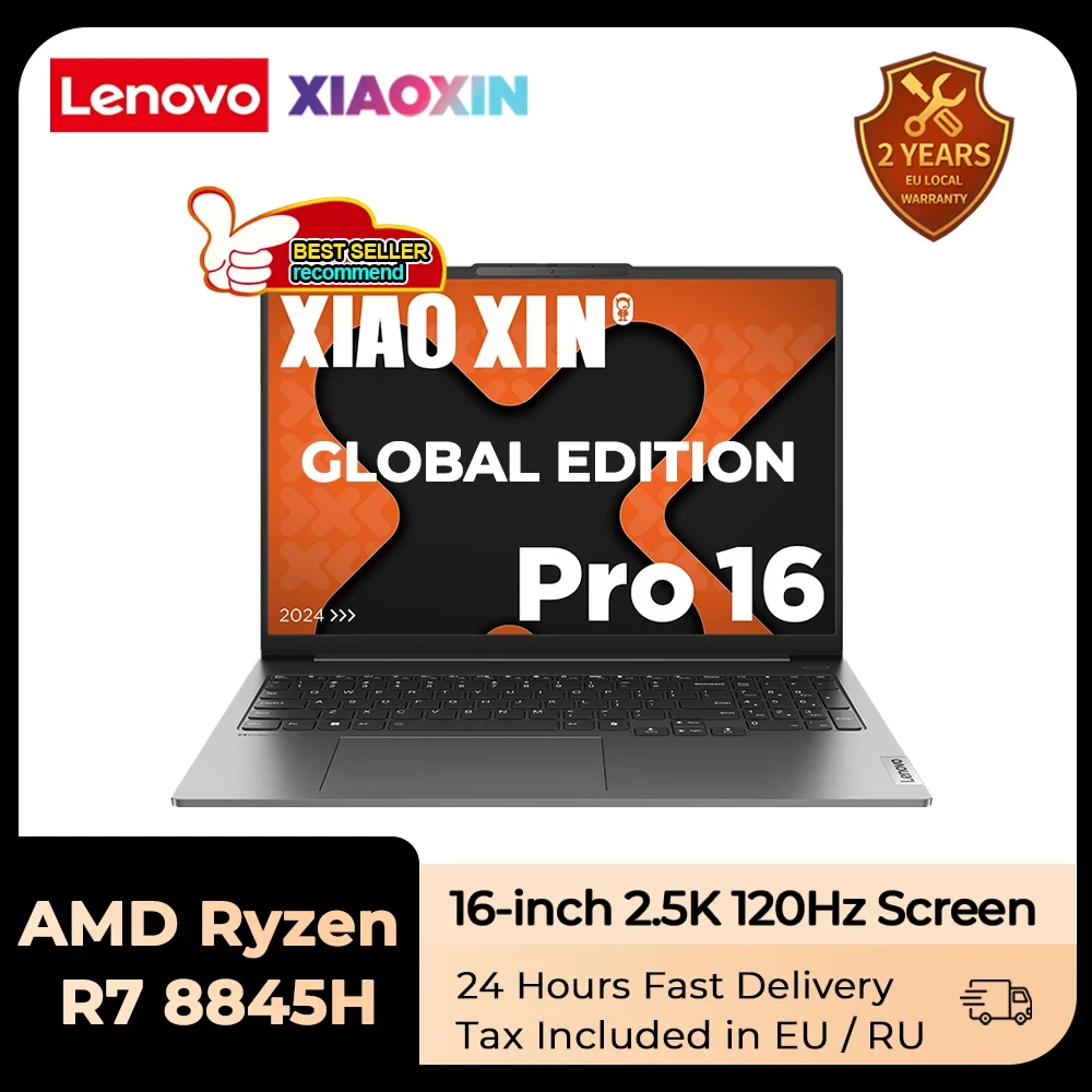 Lenovo Laptop Xiaoxin Pro 16 ai Ultra book und Ryzen 7 8845h 16GB/32GB lpddr5x 1t/2t SSD 16-Zoll 2,5 k 120Hz Bildschirm Notebook PC