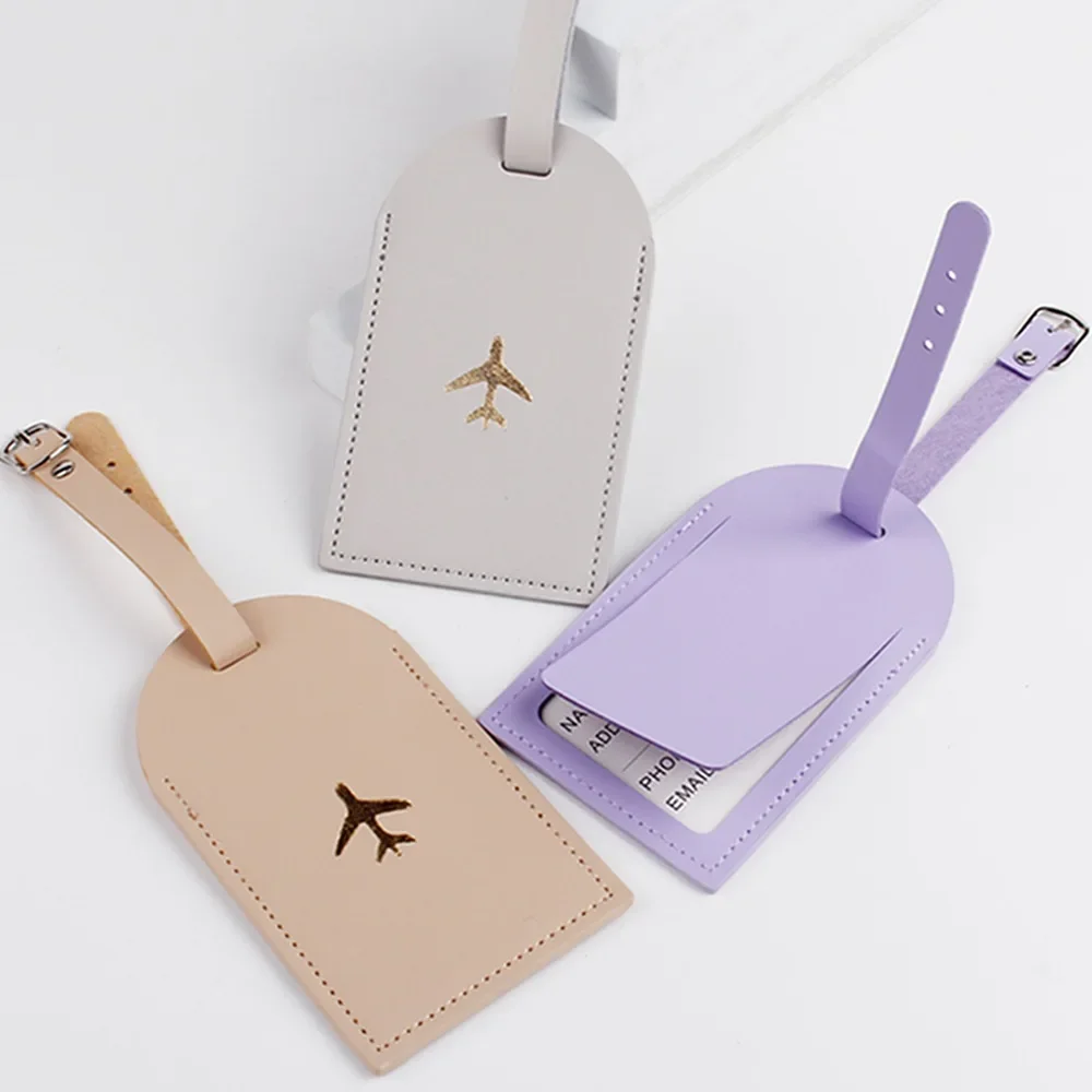 Portable PU Leather Luggage Tag - Travel Accessory for Name and Address Display