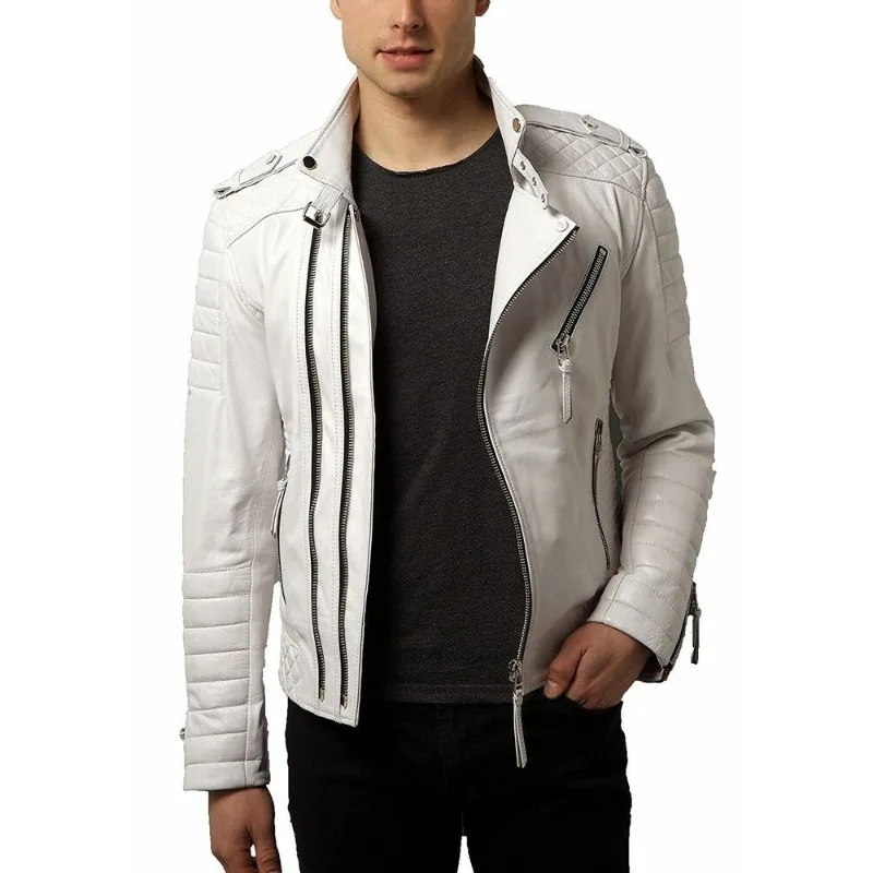 Mens Leather Jacket 100% Real Genuine Premium Leather Stylish Biker Jacket Fashion Trends