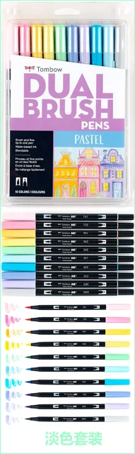 Tombow Dual Brush Pen Set, 10 Pastel