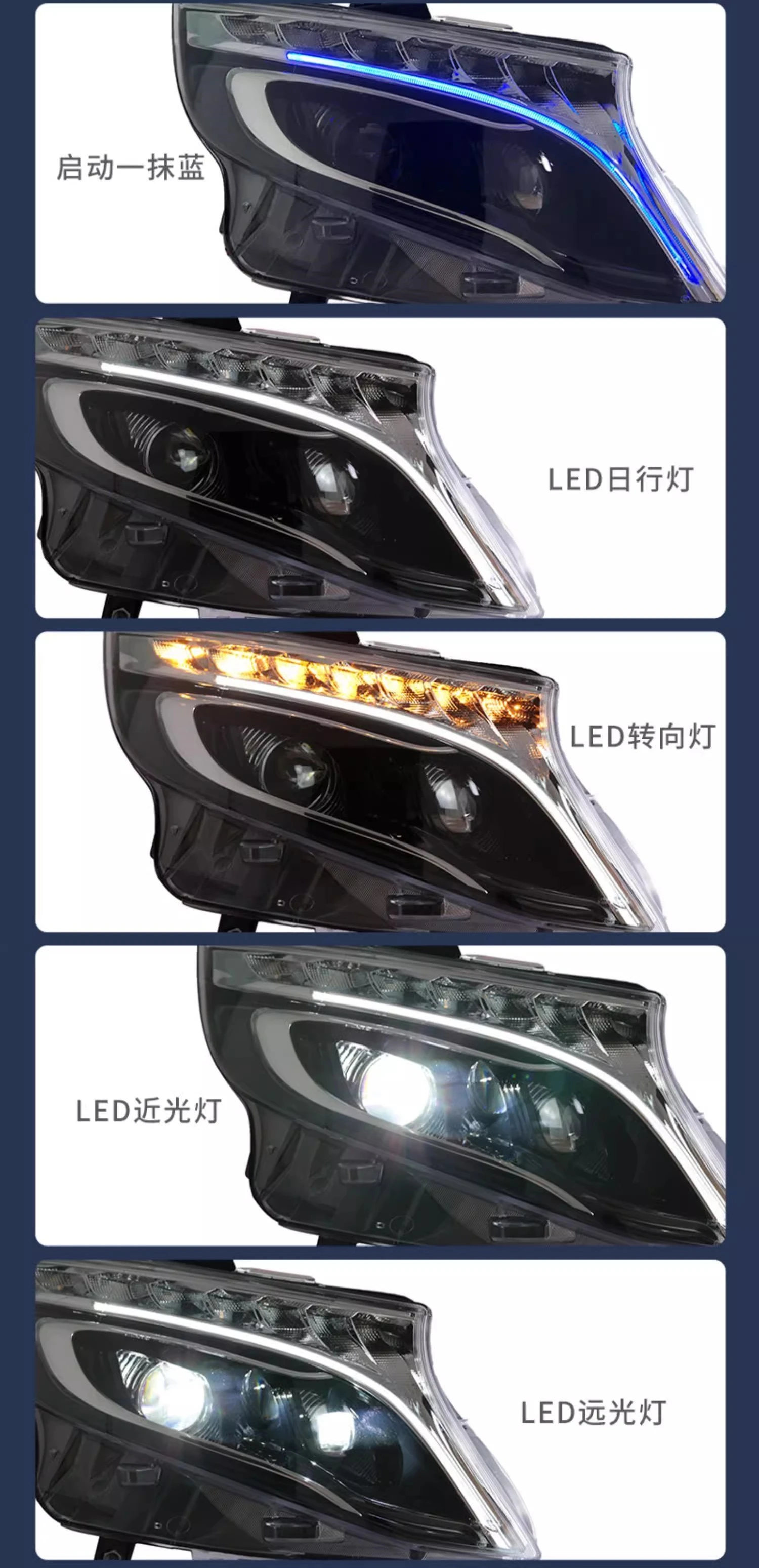 Remplacement LED Siècle des Lumières Intérieur Mercedes Benz Vito W447  (2015-2018) Wit