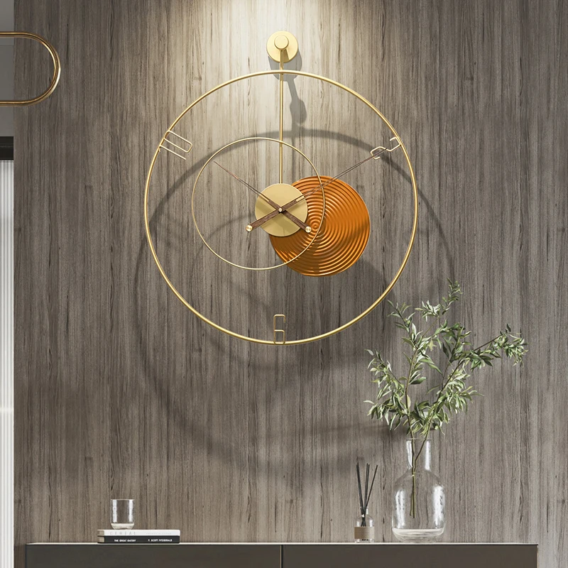 

Art Hanging Wall Clock Modern Living Room Nordic Luxury Creative Fashion Silent Metal Quartz Clock Mechanism reloj Home Decor