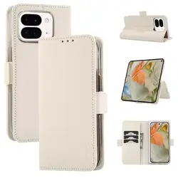 Premium PU Leather Pattern Flip Case - Fingerprint - Resistant & Shockproof Bumper Protection for Google Pixel 11 Pro Fold (WHITE)