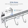 Storage Tool Holder Kitchen Stainless Steel Bathroom Bar Ladles, Pan, Cups, Umbrellas, with 7 Hooks Furniture Binary Wall 4