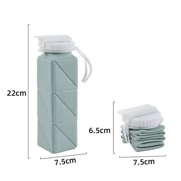 6-Pack Collapsible Water Bottles - Silicone, Leak-Proof, 500ml For Travel & Outdoor