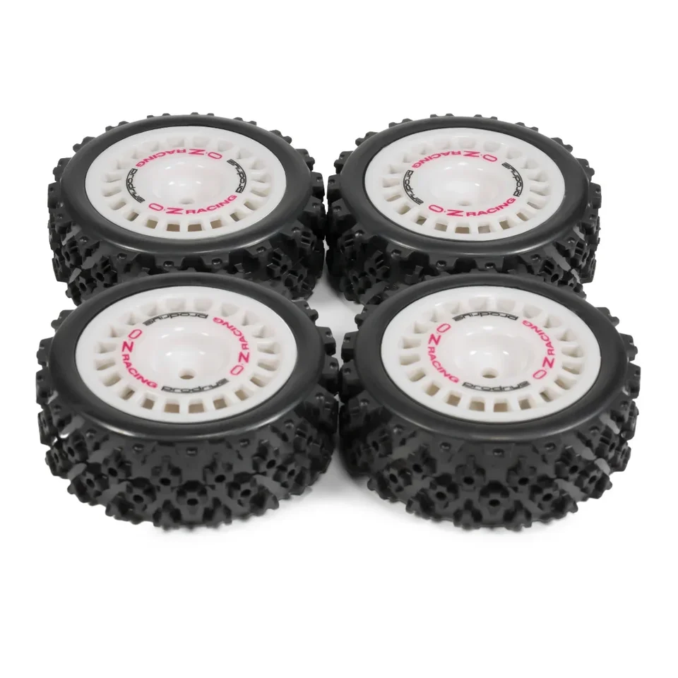 4pcs RC Rally Racing Tires & Wheels - 12mm Hex For Tamiya TT01 TT02 XV-01 1/10 RC Cars