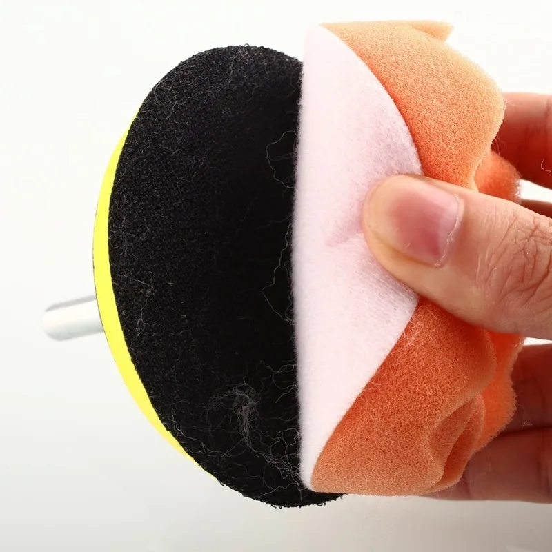 Car Cleaning Accessories 7pcs 3" Car Sponge Polishing Pad Set Polishing er Waxing Adapter Drill Kit for Auto Body Care Headlight Assembly Repair