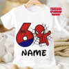 New Summer 2025 Kid 2 3 4 5 6 7 8 9 Birthday Marvel Spiderman Girl TShirt The Hulk Personalize Name Birthday Party Boy T-shirt 4
