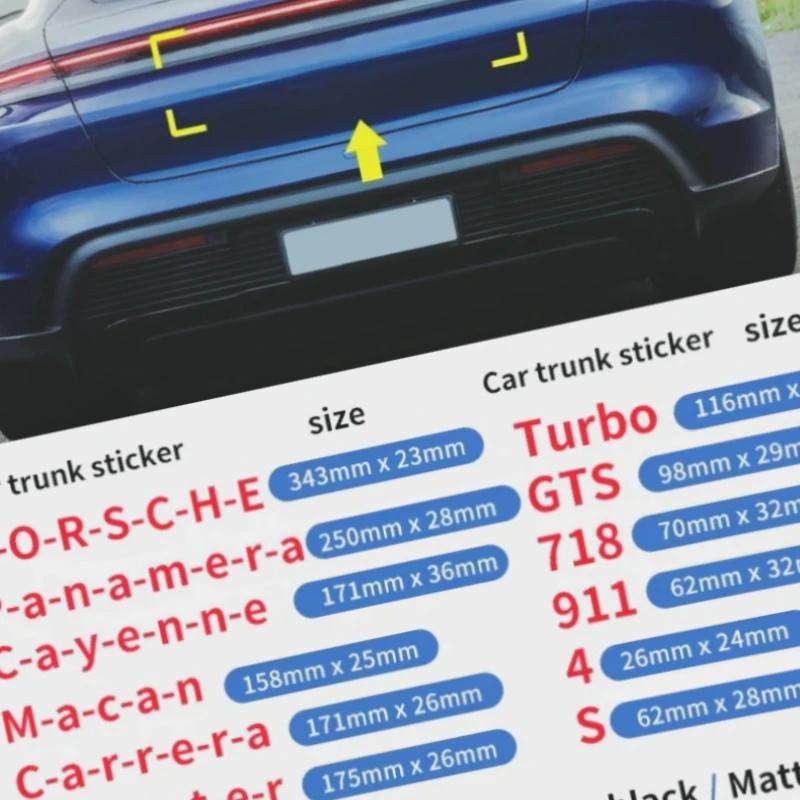 3D Logo Side Fender Emblem Rear Trunk Badge Car Stickers for Porsche 718 911 Cayenne macan panamera Carrera cayman boxster 4 S