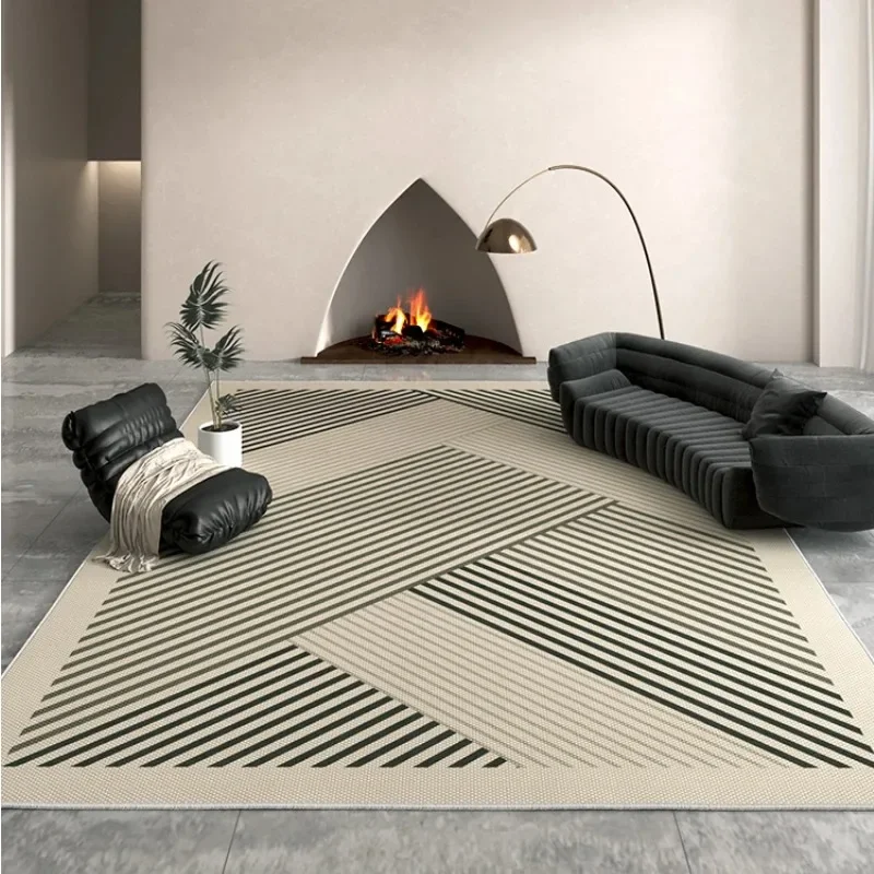 Carpet for Living Room Modern Minimalism Abstract Striped Bedroom Rug Large Area Home Decoration Black White Short Fluff Mat ๋ฌ๊ทธ