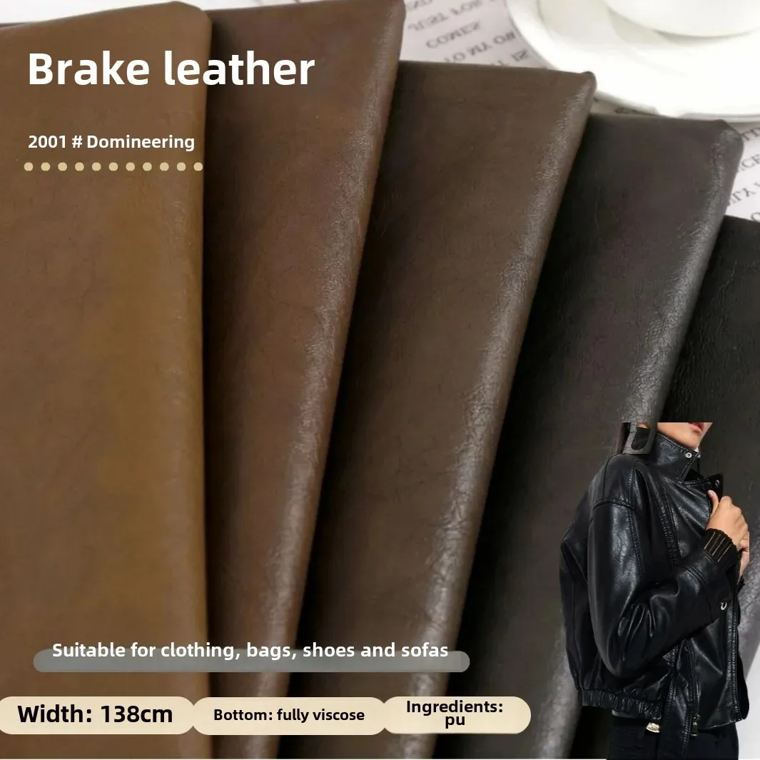 Wet Processed PU Leather Fabric 0.7mm Matte Finish No-Wash Clothing Material for Men Women Children Baby Clothing Accessories