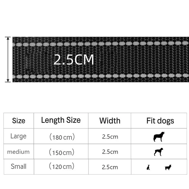 1.2/1.5/1.8m Two Handle Heavy Duty Double Handle Nylon Dog Leash For Training Control Guard Rope Walking Cats Dogs Harness Lead 6