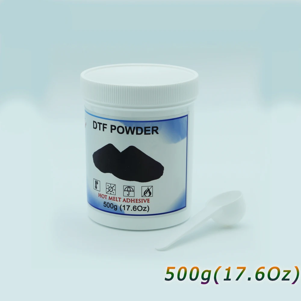 100g / 200g / 250g / 500g 고품질 DTF 블랙 파우더 (모든 원단용) 열전사 접착 파우더 (필름 직접 전사용)