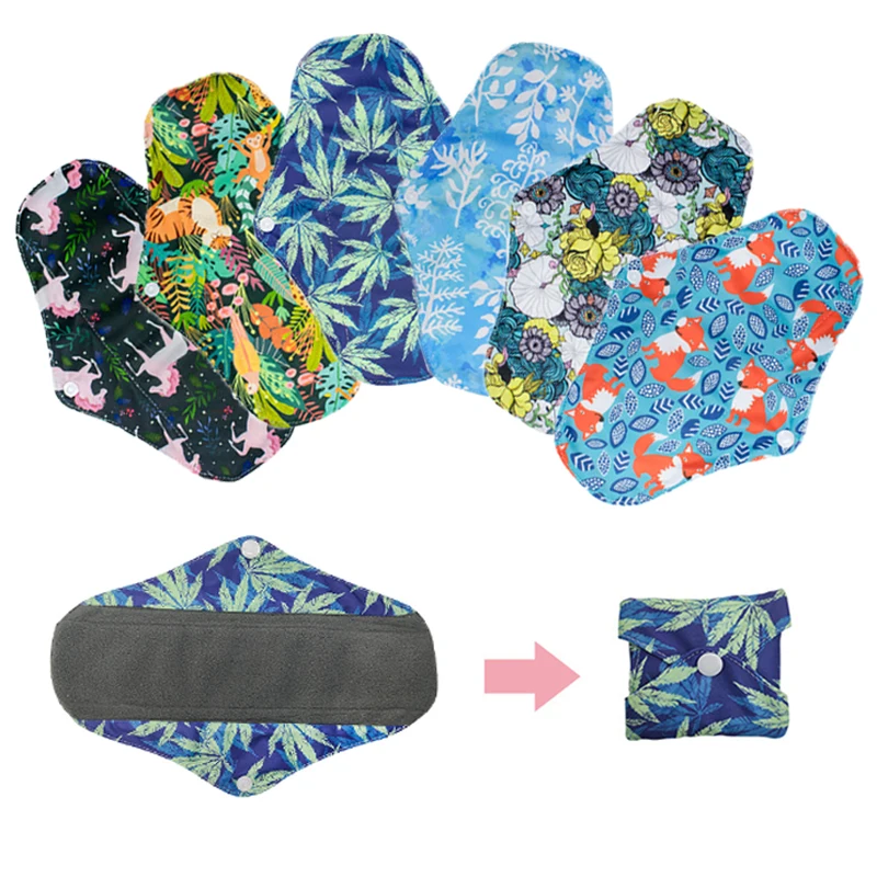 Bamboo Cloth Sanitary Napkin Reusable Washable Menstrual Pads Women Hygiene Sanitary Towels Pads