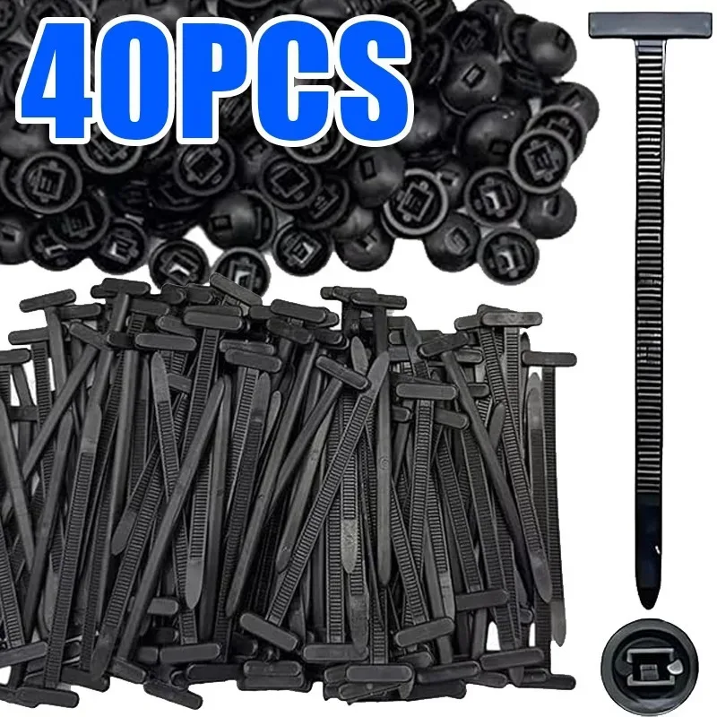 Push Mount Cable Tie Nylon Wire Harness Fastener Clip Self Locking Head For Car Auto Bumper Fender Engine Cover Retainer Buckle