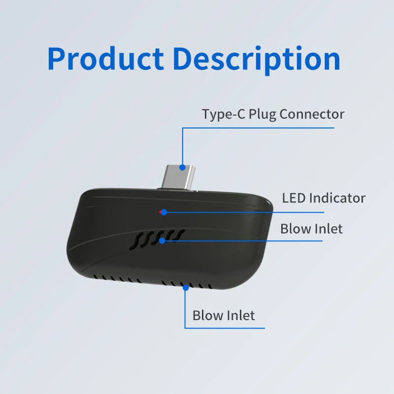 Portable Mini Alcohol Detector Plug-in Phone Work with APP Non-contact Alcohol Tester Breathalyzer Test Tools