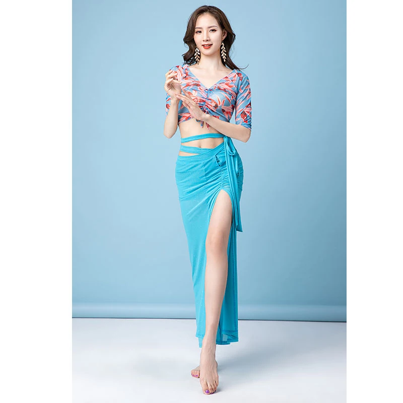 

Korea Belly Dance Costumes for Women Long Skirt Goddess Oriental Dance Training Suit For Women Dancing Wear Practice Outfit