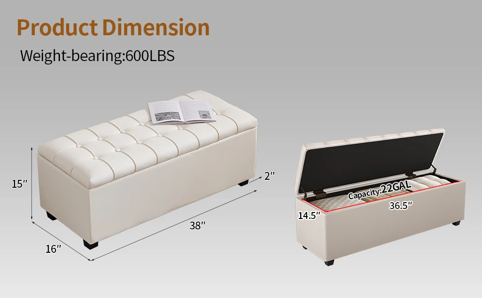 leather bench white functions