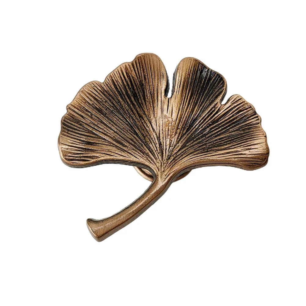Ginkgo Leaf Zinc Alloy Furniture Handle Door Cabinets Knobs For Children Room Replacement Furniture DIY Door Hardware Furniture Knobs
