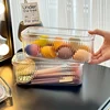 1 Transparent Plastic Cosmetic Storage Box with Cover, No Power Required, Dust-proof Storage Brush, Sponge, Lipstick 5