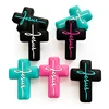 10Pcs Hot Sale Food grade Cross Silicone Focal Beads Jewelry  Baby Molar Toy For Pen Making  Bracelets Handmade Accessories 1