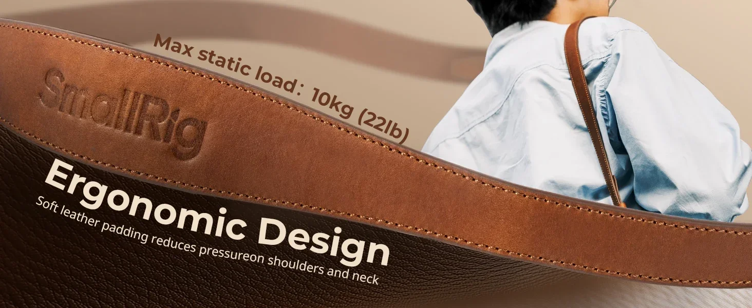 SmallRig Universal Leather Camera Leather Shoulder Strap Load 10kg 5208/5209 for