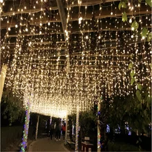 

Fairy Christmas Garland LED Curtain Icicle String Lights Copper Light Droop 0.3-0.5m Garden Street Mall Roof Outdoor Decoration