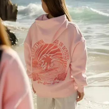 PINK PALM Embroidered Hoodie 1