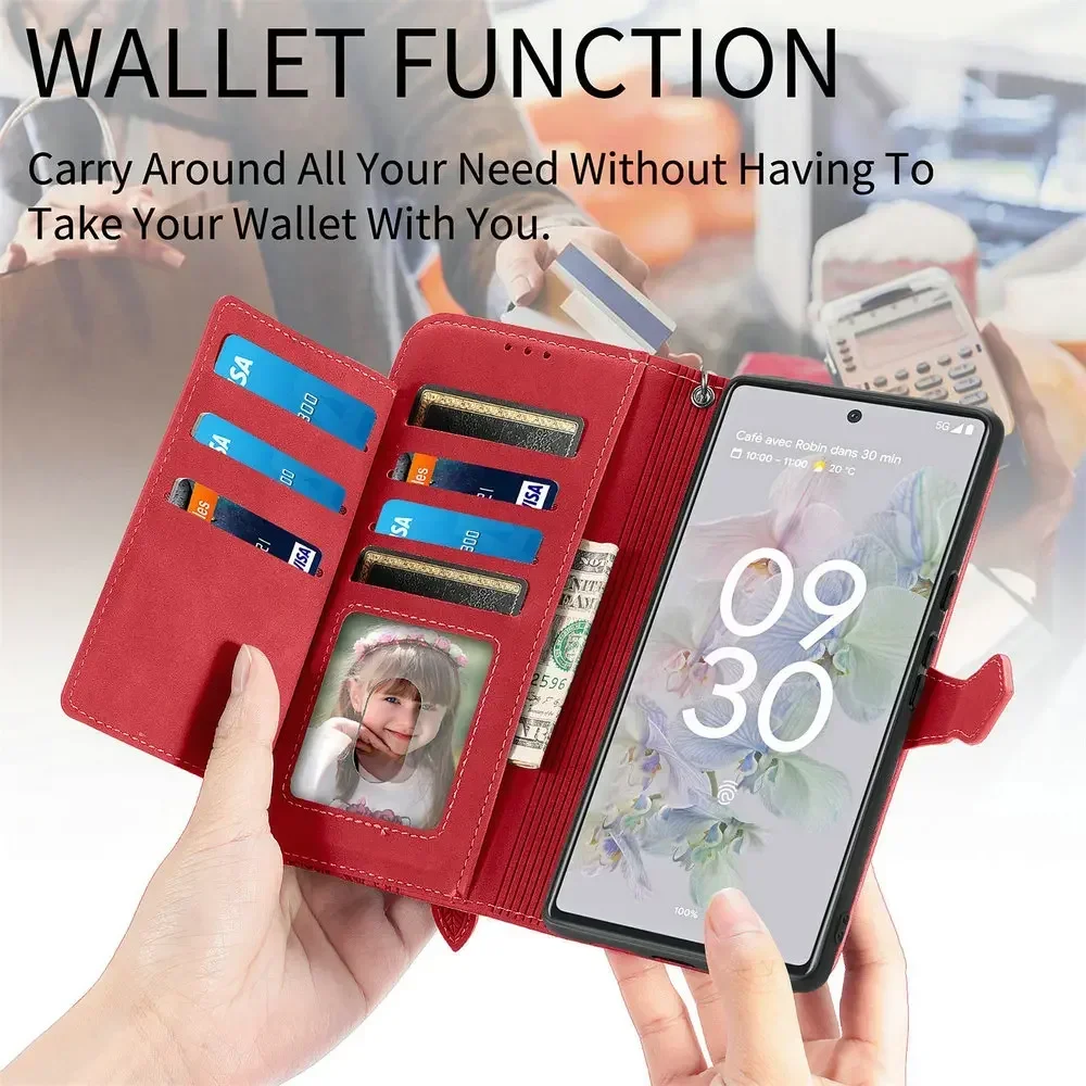 Luxury Zipper Leather Book  with 360° Protection and Flip Cover