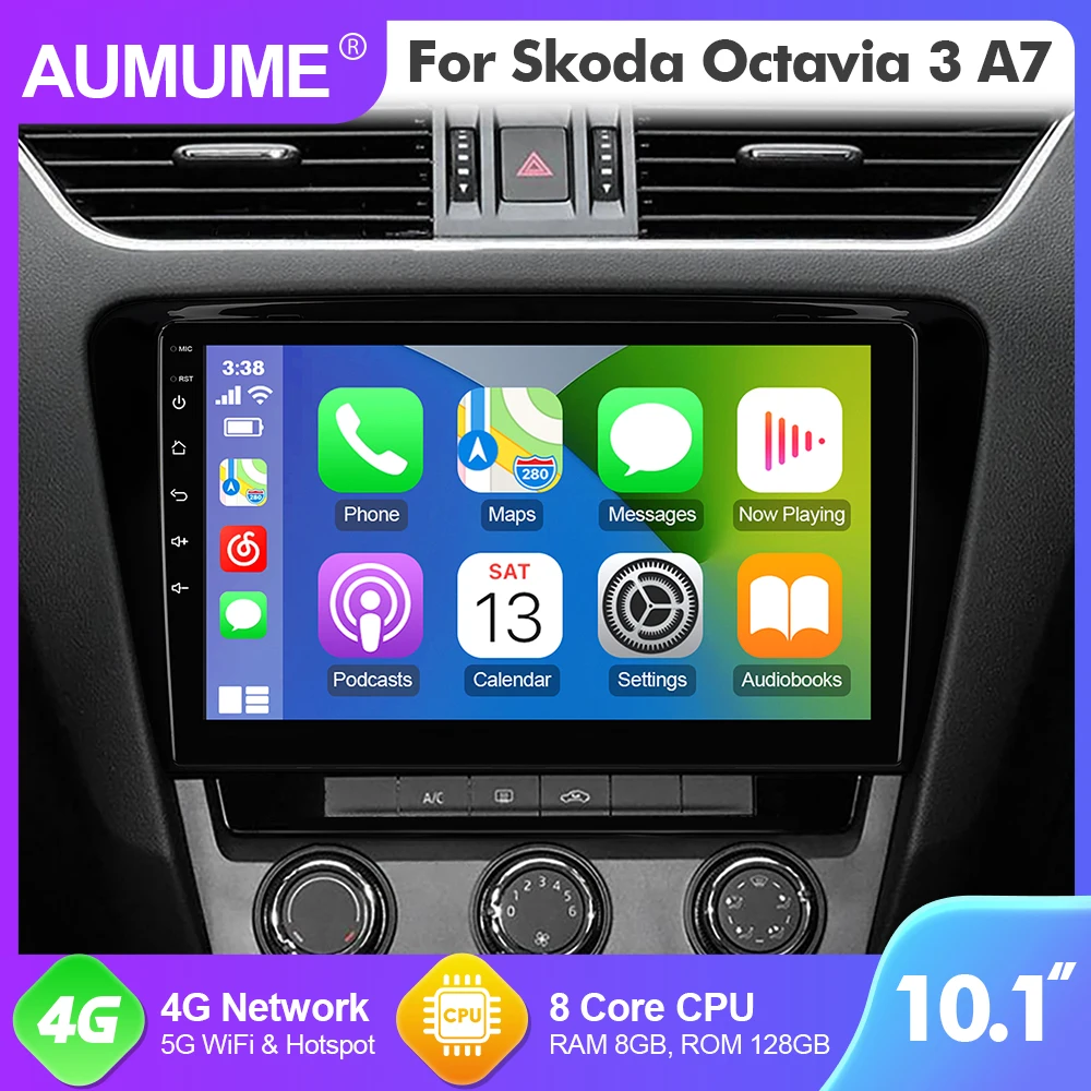 

10.1 Inch AUMUME Radio Android 12 For Skoda Octavia 3 A7 2014-2017 Car Multimedia GPS Player 8 Core RAM 8GB RDS