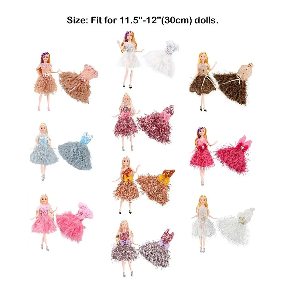 Fashion Doll Party Clothes Elegant Casual Wears Doll Princess Dresses Suit for 30cm Doll/for 1/6 BJD Dolls/for 11.5" Dolls