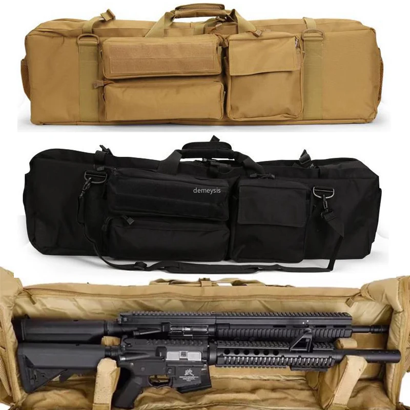 Gun Bag 40" Double Pockets Dual Tactical Carrying Case Bag For Rifle Airsoft Gun 