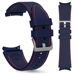 Sport Silicone Needlework Wristband Strap - Watch 4 Classic 46mm (Midnight blue red)