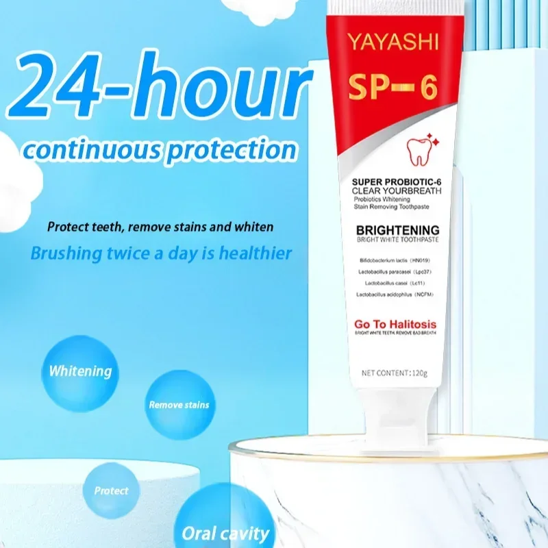 SP-6 Probiotic Toothpaste Whitening Teeth Oral Hygiene Clean Freshness Breath Remove Dental Plaque Stains Teeth Whiten Agent
