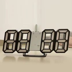 Luminous 3D LED Digital Wall Clock - Modern USB-Powered Home Decor Timepiece (Black G607B)