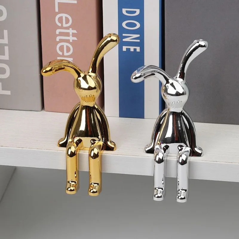 Car Interior Decoration Cartoon Rabbit Center Console Decor Personality Room Dining Table Desk Home Office Miniature Figurines