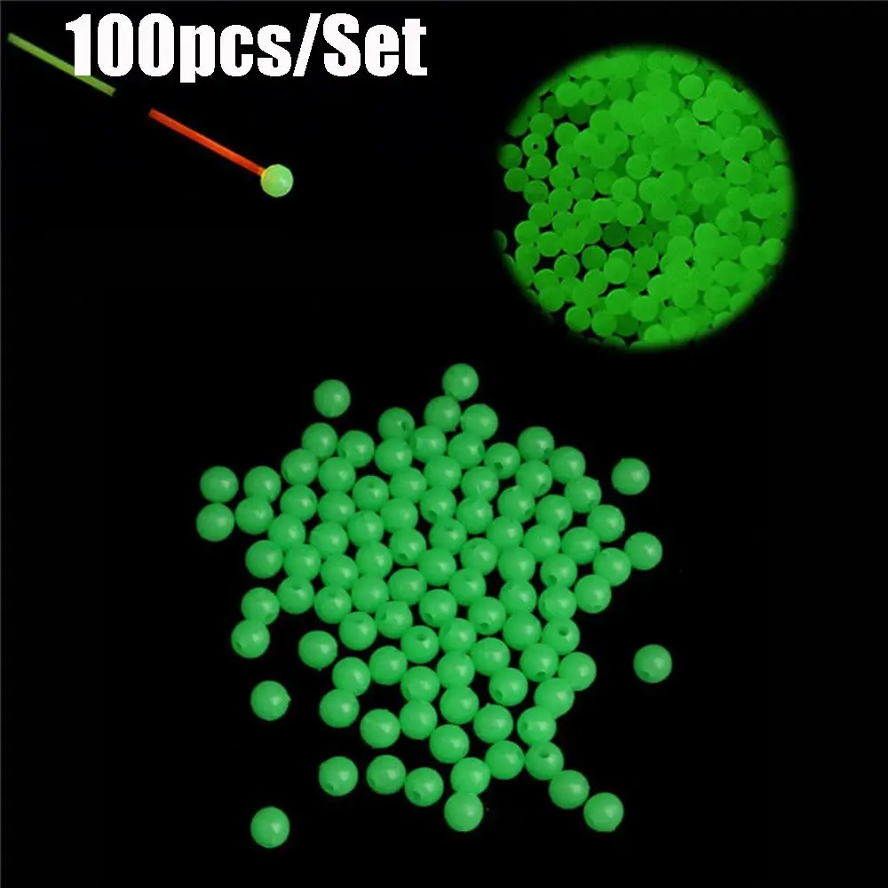 100pc/bag Plastic Fishing Floats Beads For Night Fishing Luminous Light Glowing Balls
