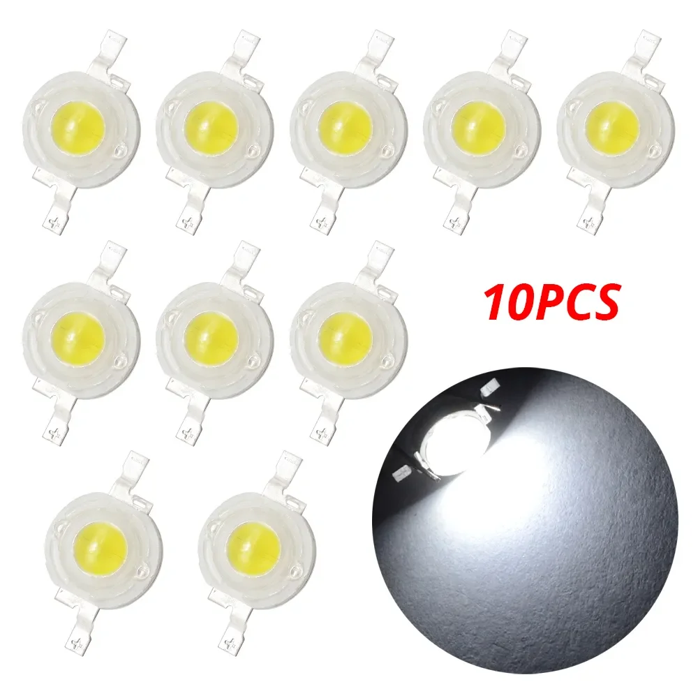 10Pcs 1W 3W High Power LED Chip Lamp Bulb 110-120LM Bead Line Emitter Diode White Red Green Blue Yellow DIY Led Light Decoration 5pcs crescent crystal loose beads single hole faceted glass moon shape bead for curtain decoration chandelier crystal accessory